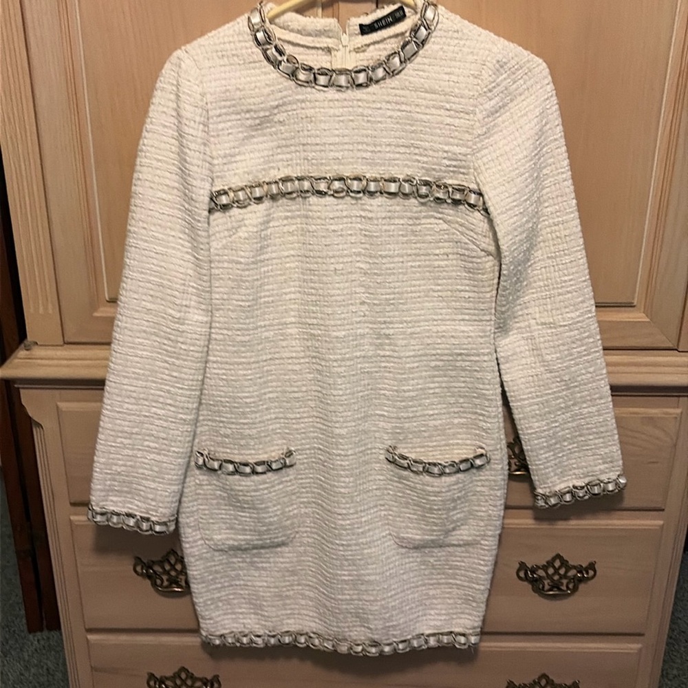 Tweed trimmed dress